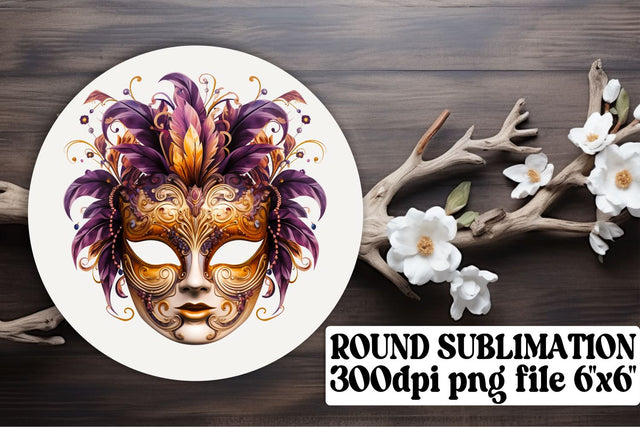 Colorful Circle Mardi Gras Ornaments - Sublimation Set Sublimation afrosvg 