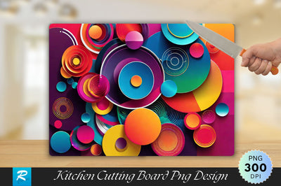 Colorful Circle Shape Background Cutting Board Sublimation Regulrcrative 