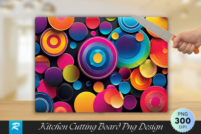 Colorful Circle Shape Background Cutting Board Sublimation Regulrcrative 