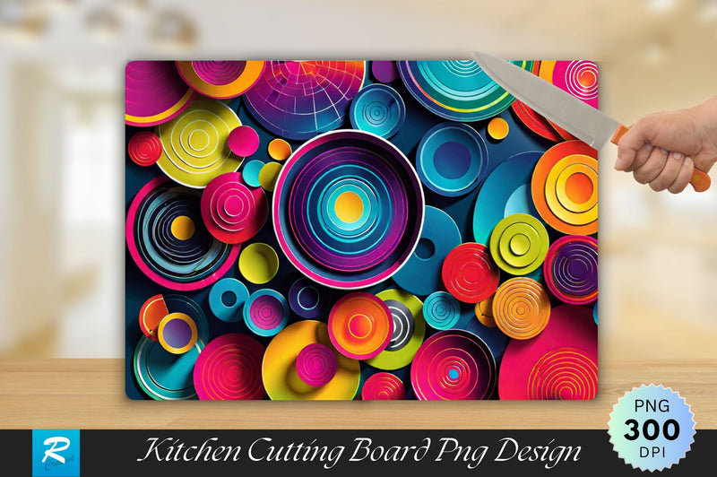 Colorful Circle Shape Background Cutting Board Sublimation Regulrcrative 