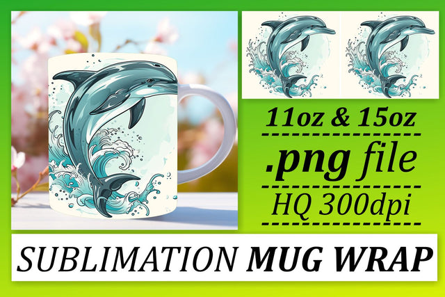 Colorful Coastal Fishy Mug Wrap, Vibrant Watercolor Sea Creatures Design Sublimation afrosvg 