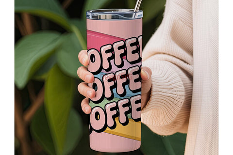 Colorful Coffee Tumbler Wrap Sublimation DesignSVG 