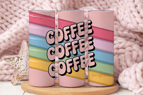 Colorful Coffee Tumbler Wrap Sublimation DesignSVG 