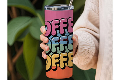 Colorful Coffee Tumbler Wrap Sublimation DesignSVG 