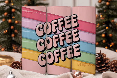 Colorful Coffee Tumbler Wrap Sublimation DesignSVG 