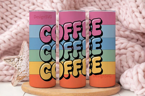 Colorful Coffee Tumbler Wrap Sublimation DesignSVG 