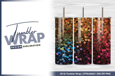 Colorful confetti background sparkly tumbler png design Sublimation Regulrcrative 