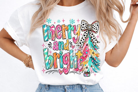 Colorful Coquette Glitter Christmas Tree Png Sublimation designmaster24 