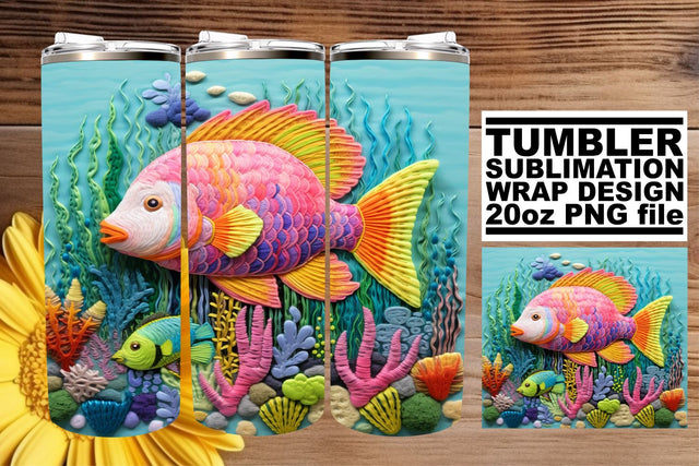 Colorful Coral Reef Sublimation Tumbler Wrap Sublimation afrosvg 