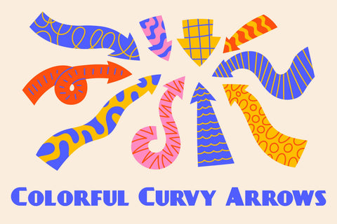Colorful Curvy Arrows PNG Clipart Sublimation Rin Green 