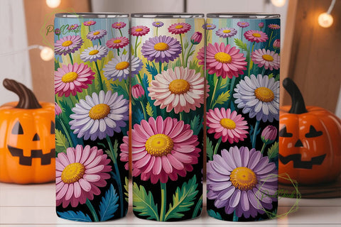 Colorful Daisy 20oz Tumbler Wrap Sublimation PixelChick 