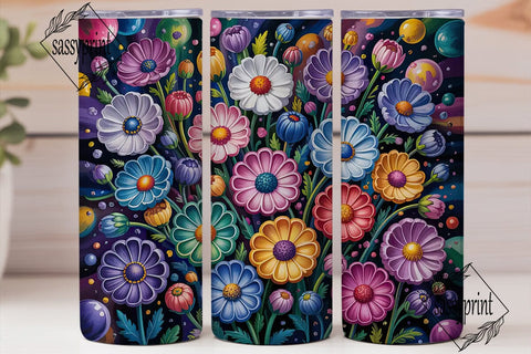 Colorful Daisy Field 20oz Tumbler Wrap Sublimation sassyprint 