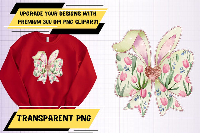 Colorful designs, in PNG format for sublimation , Easter Bow Sublimation HoodArtCraft 