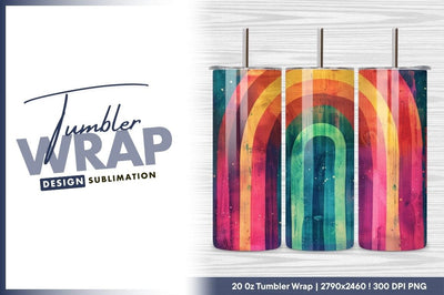 Colorful distressed rainbow arches tumbler png Sublimation Regulrcrative 
