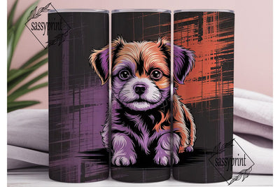 Colorful Dog Portrait 20oz Tumbler Wrap Sublimation sassyprint 