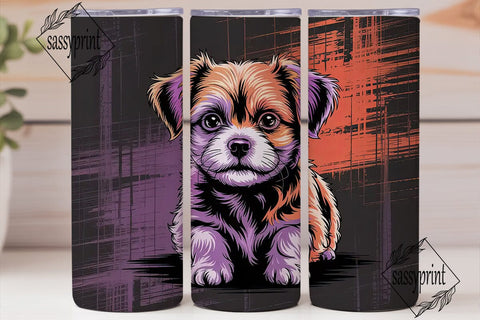 Colorful Dog Portrait 20oz Tumbler Wrap Sublimation sassyprint 