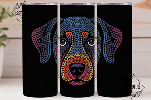 Colorful Dog Portrait Tumbler Wrap Sublimation sassyprint 