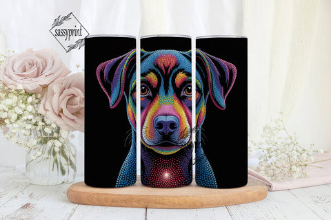 Colorful Dog Portrait Tumbler Wrap Sublimation sassyprint 