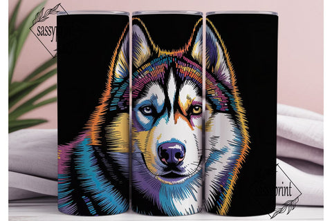 Colorful Dog Portrait Tumbler Wrap Sublimation sassyprint 