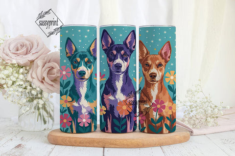 Colorful Dog Portrait Tumbler Wrap Sublimation sassyprint 