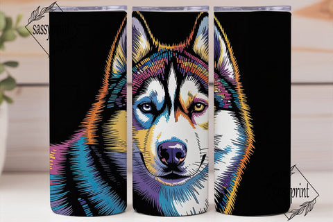 Colorful Dog Portrait Tumbler Wrap Sublimation sassyprint 