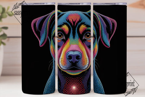 Colorful Dog Portrait Tumbler Wrap Sublimation sassyprint 