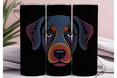 Colorful Dog Portrait Tumbler Wrap Sublimation sassyprint 