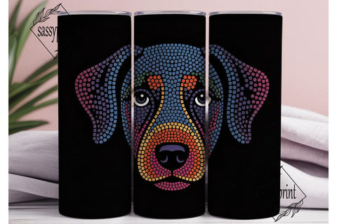 Colorful Dog Portrait Tumbler Wrap Sublimation sassyprint 