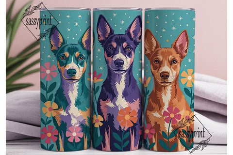 Colorful Dog Portrait Tumbler Wrap Sublimation sassyprint 