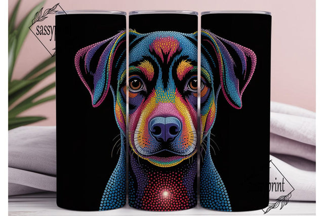 Colorful Dog Portrait Tumbler Wrap Sublimation sassyprint 