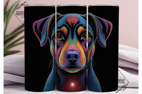 Colorful Dog Portrait Tumbler Wrap Sublimation sassyprint 