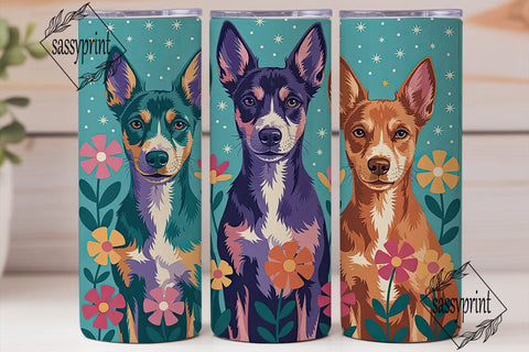 Colorful Dog Portrait Tumbler Wrap Sublimation sassyprint 