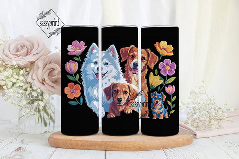 Colorful Dog Portraits 20oz Tumbler Wrap Sublimation sassyprint 