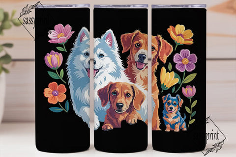 Colorful Dog Portraits 20oz Tumbler Wrap Sublimation sassyprint 