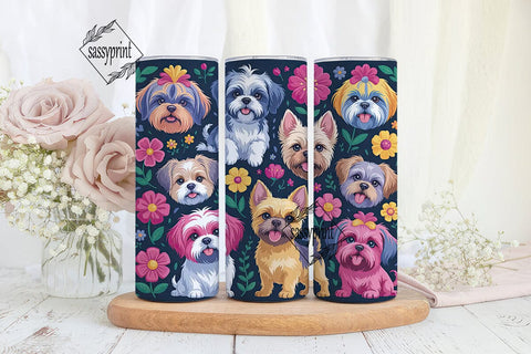Colorful Dogs 20oz Tumbler Wrap Sublimation sassyprint 