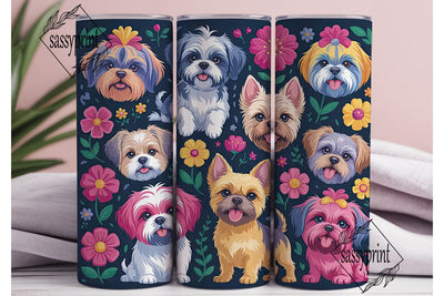 Colorful Dogs 20oz Tumbler Wrap Sublimation sassyprint 