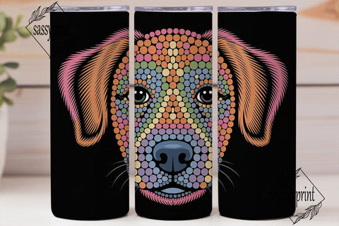Colorful Dotted Dog Face 20oz Tumbler Sublimation sassyprint 