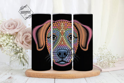 Colorful Dotted Dog Face 20oz Tumbler Sublimation sassyprint 