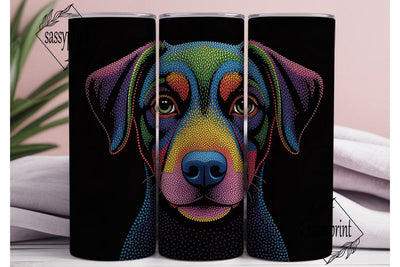 Colorful Dotted Dog Face 20oz Tumbler Sublimation sassyprint 