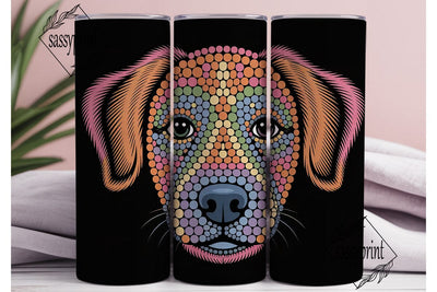 Colorful Dotted Dog Face 20oz Tumbler Sublimation sassyprint 