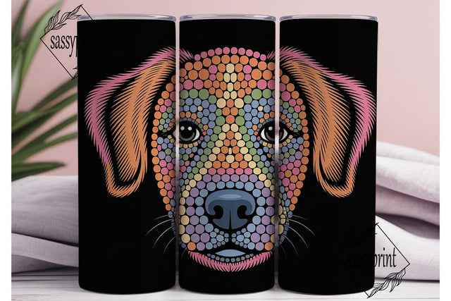 Colorful Dotted Dog Face 20oz Tumbler Sublimation sassyprint 