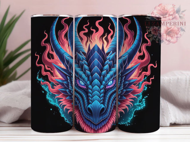 Colorful Dragon Magical Fantasy Tumbler, Fantasy Tumbler, Vibrant Wrap, Mythical Creature, Magical Design, Sublimation Cup, 20Oz Tumbler Sublimation Li Zamperini 