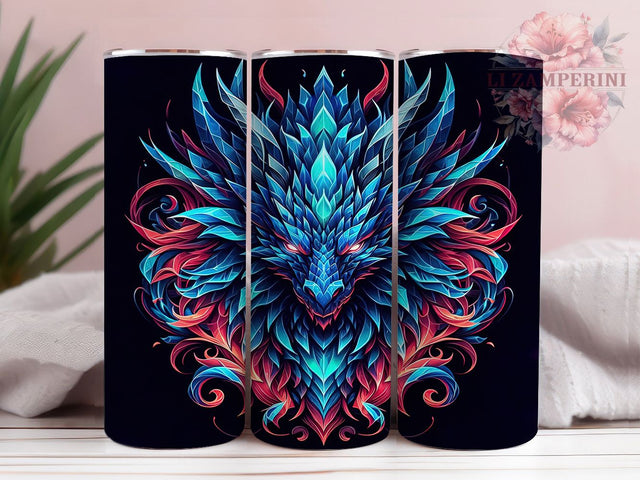 Colorful Dragon Magical Fantasy Tumbler, Fantasy Tumbler, Vibrant Wrap, Mythical Creature, Magical Design, Sublimation Cup, 20Oz Tumbler Sublimation Li Zamperini 