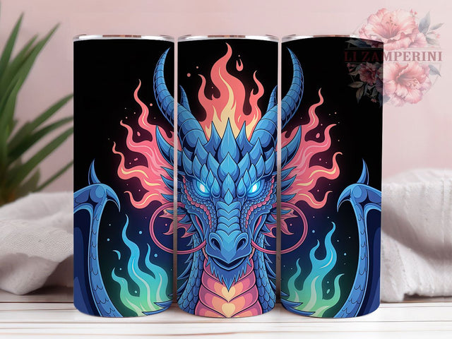 Colorful Dragon Magical Fantasy Tumbler, Fantasy Tumbler, Vibrant Wrap, Mythical Creature, Magical Design, Sublimation Cup, 20Oz Tumbler Sublimation Li Zamperini 