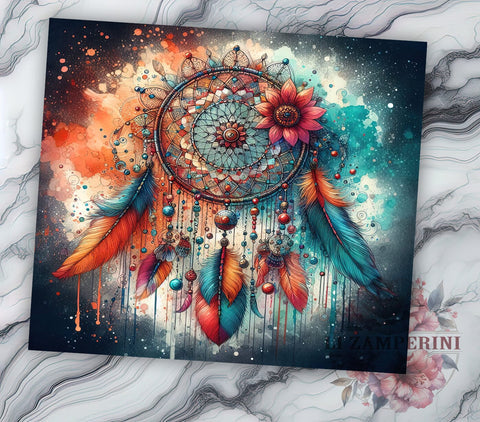Colorful Dreamcatcher Tumbler Wrap, Dreamcatcher Tumbler, Colorful Design, 20oz Wrap, Sublimation Design, Boho Drinkware, Native American Gift, Artistic Cup Sublimation Li Zamperini 