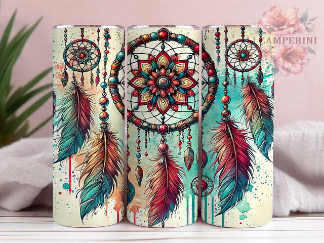 Colorful Dreamcatcher Tumbler Wrap, Dreamcatcher Tumbler, Colorful Design, 20oz Wrap, Sublimation Design, Boho Drinkware, Native American Gift, Artistic Cup Sublimation Li Zamperini 