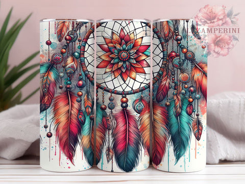 Colorful Dreamcatcher Tumbler Wrap, Dreamcatcher Tumbler, Colorful Design, 20oz Wrap, Sublimation Design, Boho Drinkware, Native American Gift, Artistic Cup Sublimation Li Zamperini 