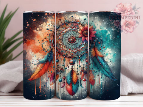 Colorful Dreamcatcher Tumbler Wrap, Dreamcatcher Tumbler, Colorful Design, 20oz Wrap, Sublimation Design, Boho Drinkware, Native American Gift, Artistic Cup Sublimation Li Zamperini 