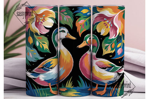 Colorful Ducks 20oz Tumbler Wrap Sublimation sassyprint 