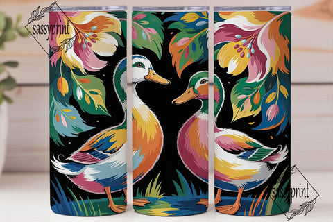 Colorful Ducks 20oz Tumbler Wrap Sublimation sassyprint 